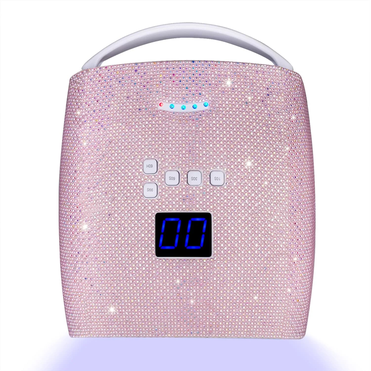 Ayshone 48W Rechargeable UV LED Nail Lamp White | Cures All Gel Polish Types — Pearl Pink Diamond
