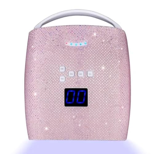 Ayshone 48W Cordless UV LED Nail Lamp Pearl Pink Diamond | Rechargeable Gel Nail Dryer with Handle thumbnail 1