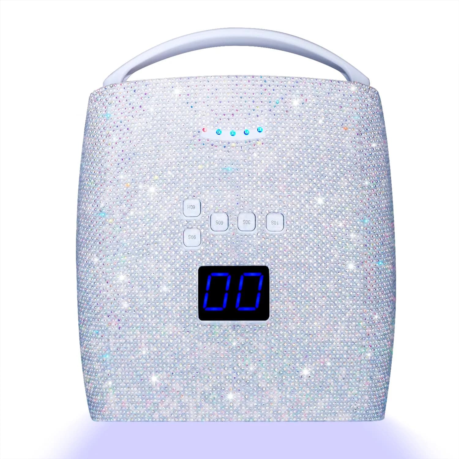 Ayshone 48W Rechargeable UV LED Nail Lamp White | Cures All Gel Polish Types — Pearl White Diamond