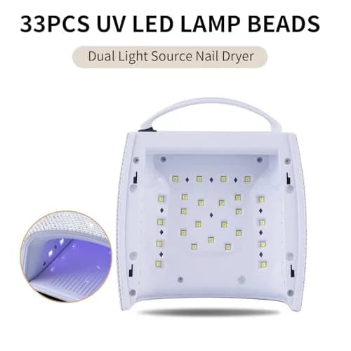 Ayshone 48W Cordless UV LED Nail Lamp, Rechargeable Gel Nail Dryer with Handle, 7.5in W x 3.5in H x 9.6in L | Cures All Gel Polishes thumbnail 6