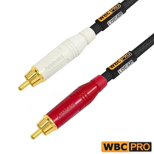 WORLDS BEST CABLES 2.5 Foot RCA Audio Cable Pair Low-Capacitance 14pF/ft | Audiophile & Pro-Grade thumbnail 5