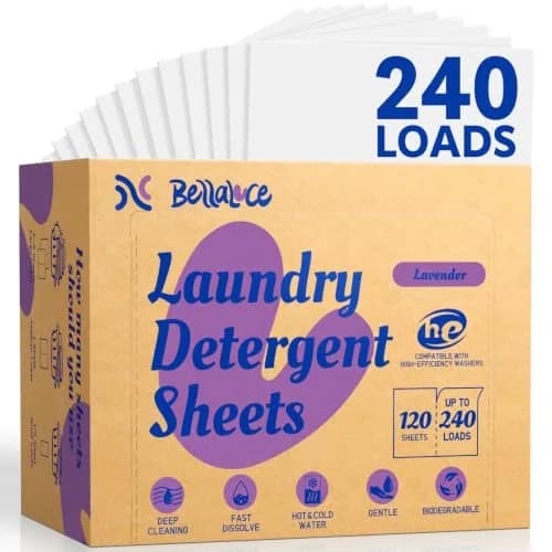 Bellaluce Laundry Detergent Sheets, Lavender Scent, 240 Loads | Eco-Friendly, Plastic-Free, Hypoallergenic thumbnail 1