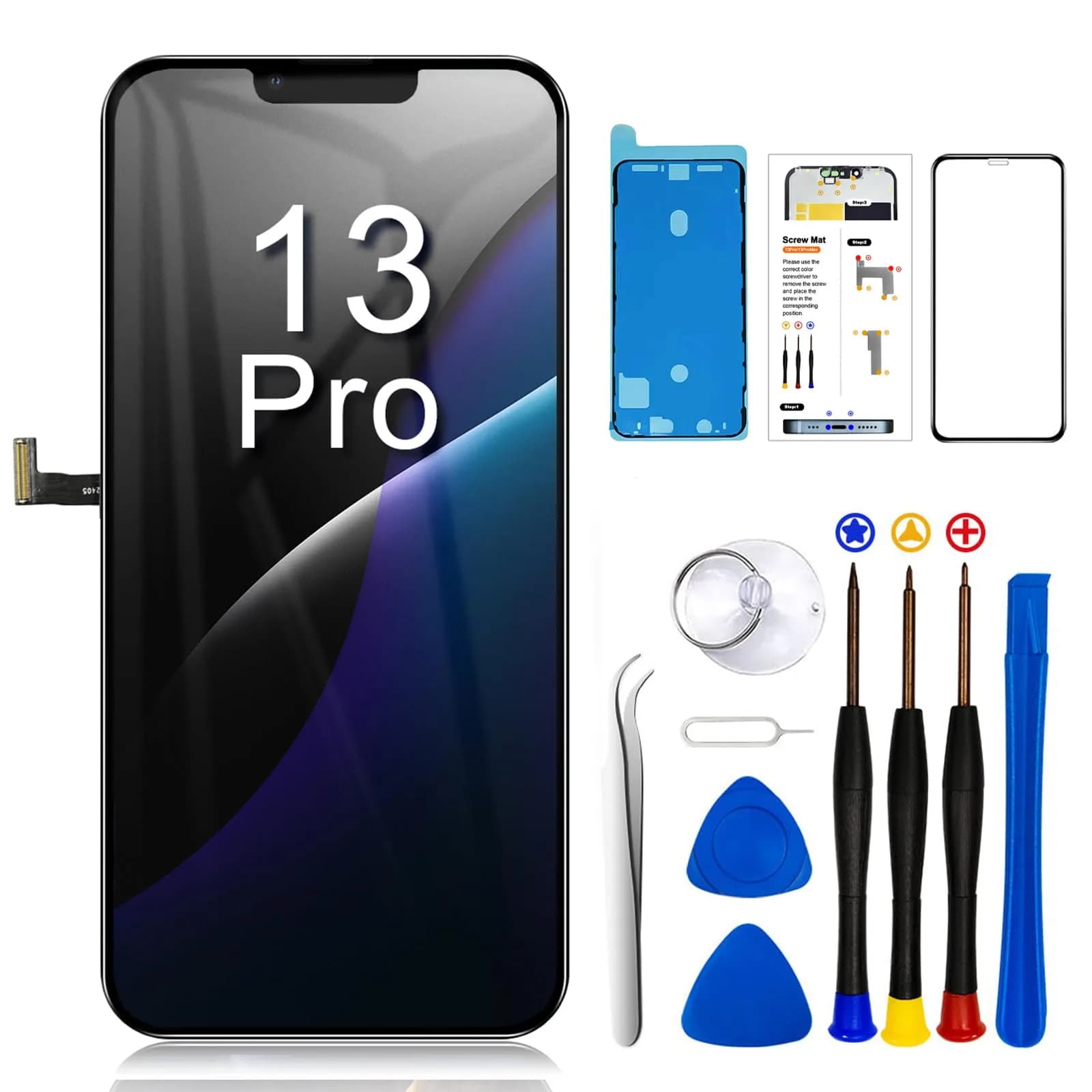 SIMDOG iPhone XS Max Screen Replacement Kit Black 6.5 inch (16.51 cm) | Full HD Display with Tools — for 13 Pro