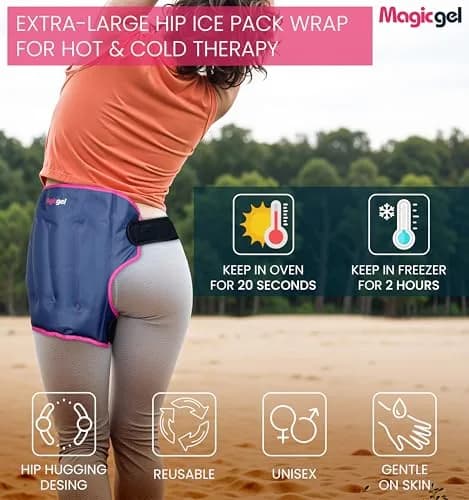 Magic Gel Extra Large Hip Ice Pack Wrap | Reusable Cold Pack for Hip Bursitis & Surgery Relief thumbnail 2