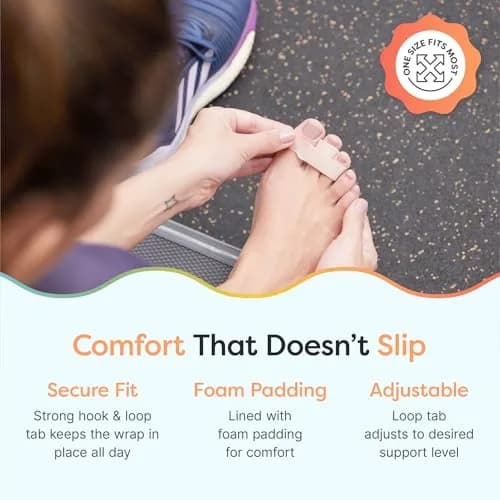 ZenToes Hammer Toe Straightener, Broken Toe Splint & Buddy Wraps, 4 Ct | Firm Support Beige thumbnail 4