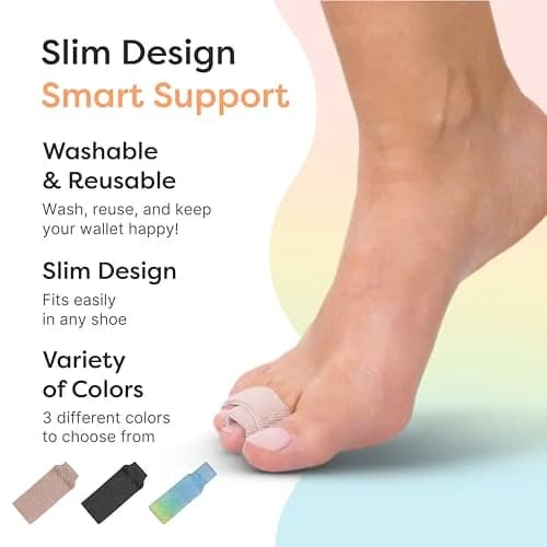 ZenToes Hammer Toe Straightener, Broken Toe Splint & Buddy Wraps, 4 Ct | Firm Support Beige thumbnail 5