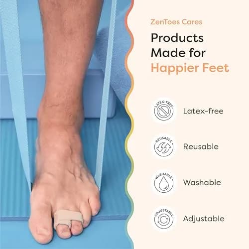 ZenToes Hammer Toe Straightener, Broken Toe Splint & Buddy Wraps, 4 Ct | Firm Support Beige thumbnail 9