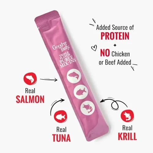 Good ‘N’ Tasty Puree Mix-Ins Dog Food Topper 28 Count | Salmon, Tuna & Krill, Low-Calorie, Sensitive Stomach (120 chars) thumbnail 2