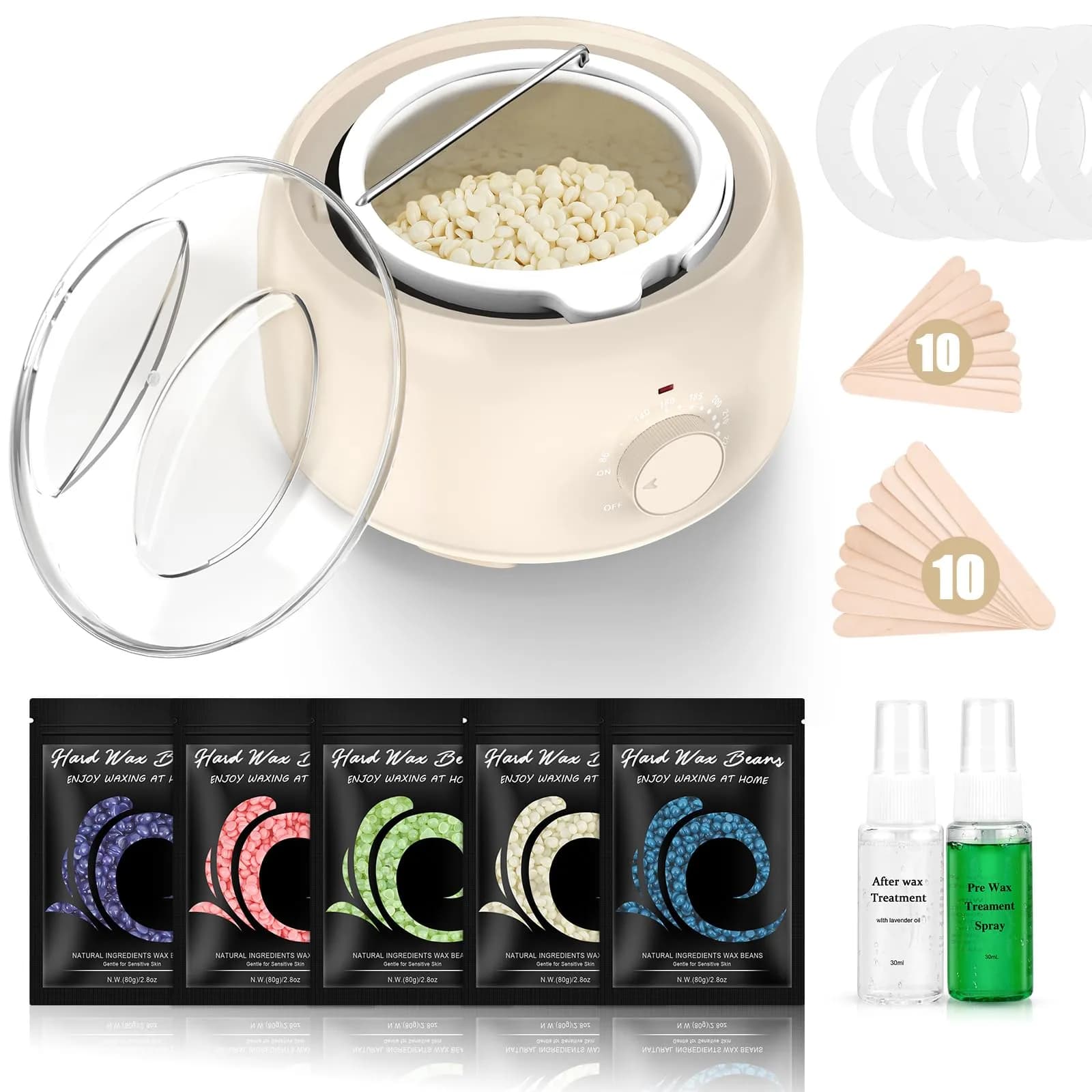 TIKESI Waxing Kit with Warmer 14oz | Full Body Hair Removal for Women Men - main product image