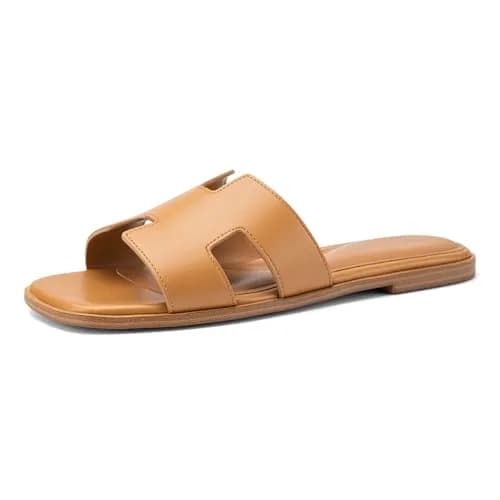 AprCoco Women's Classic H-Band Flat Sandals Size 7.5 (24 cm) | Comfortable Memory Foam Insole thumbnail 5