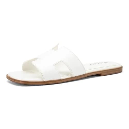 AprCoco Women's Classic H-Band Flat Sandals Size 7.5 (23.5cm) | Comfortable Memory Foam Insole thumbnail 5