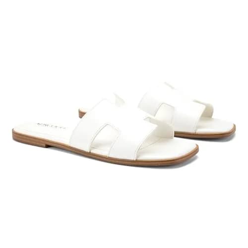 AprCoco Women's Classic H-Band Flat Sandals Size 7.5 (23.5cm) | Comfortable Memory Foam Insole thumbnail 6