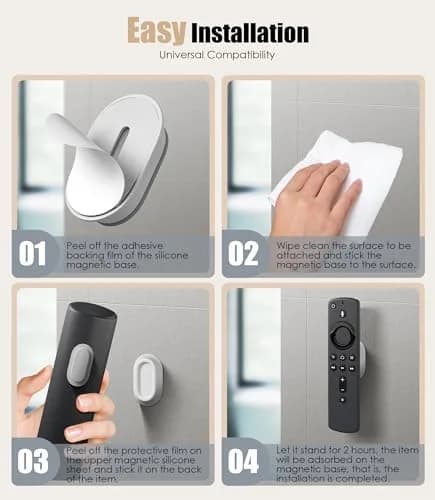 Nearockle Magnetic Remote Control Holder Wall Mount - 5 Pack | Strong N52 Magnet Adsorption thumbnail 5