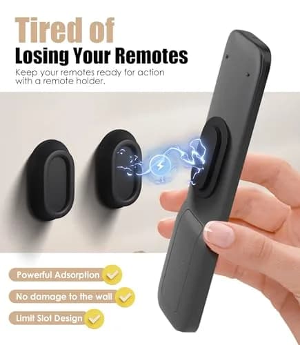 Nearockle Magnetic Remote Control Holder Wall Mount for TV/Fan, 5-Pack Black | Strong N52 Magnet Adsorption thumbnail 4