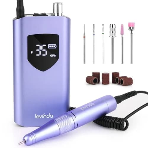 Lavinda Professional Nail Drill 35000 RPM Cordless Efile | Smooth Aluminum Alloy Handpiece thumbnail 1