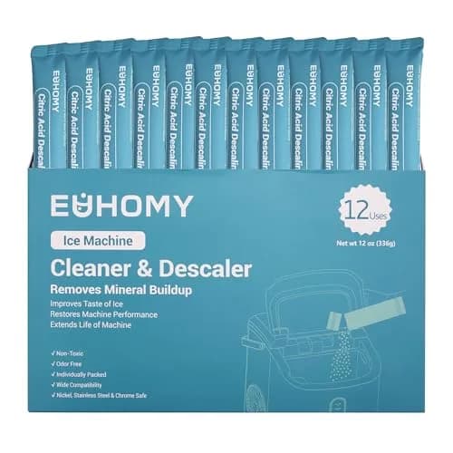 EUHOMY Ice Maker Cleaner & Descaler Powder 12 Uses (340g / 12oz) | Organic Citric Acid Formula for All Ice Machines thumbnail 1