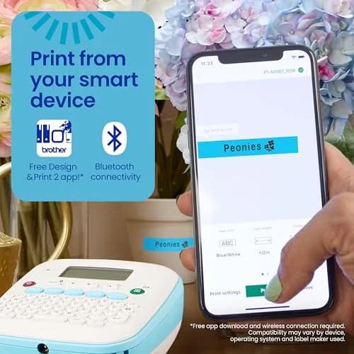 Brother P-Touch PT-N25BT Bluetooth Label Maker with Design&Print2 App | Prints 12mm Btag Tapes thumbnail 3