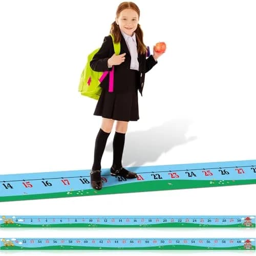 Nuanchu Kids Number Line Mats 0-60 | 6.7m (21.98 ft) x 30.5cm (12 Inch) Educational Learning Tools thumbnail 1