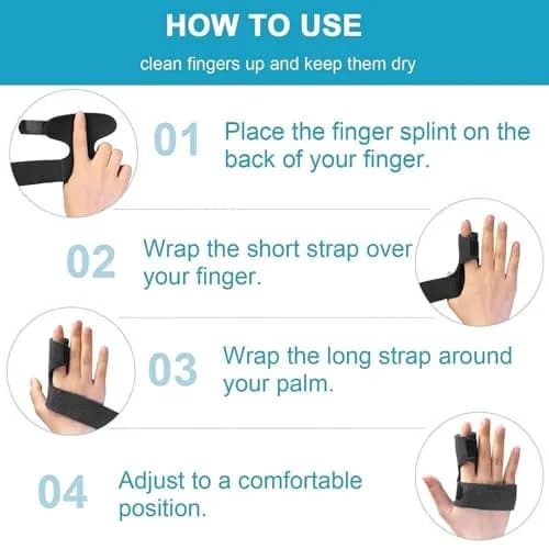 Sumifun Finger Brace Trigger Finger Splint for Arthritis & Injury | Fits Both Hands, Black thumbnail 6
