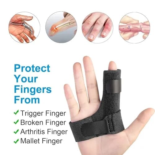 Sumifun Finger Brace Trigger Finger Splint for Arthritis & Injury | Fits Both Hands, Black thumbnail 3