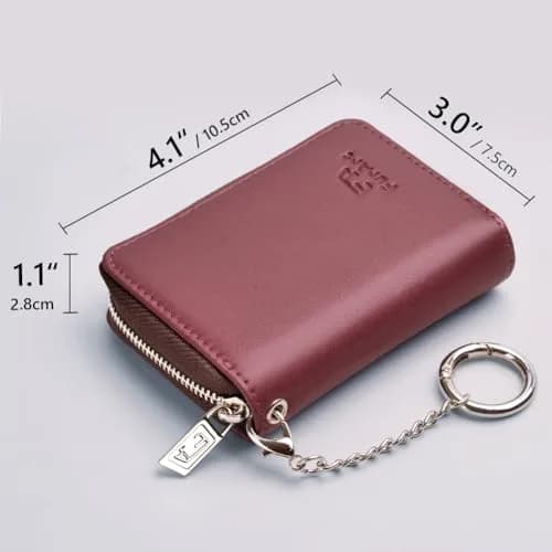 FurArt RFID Blocking Zipper Wallet for Women with Keychain | 11 cm (4.3 in) x 8 cm (3 in) x 1 cm (0.4 in) thumbnail 4