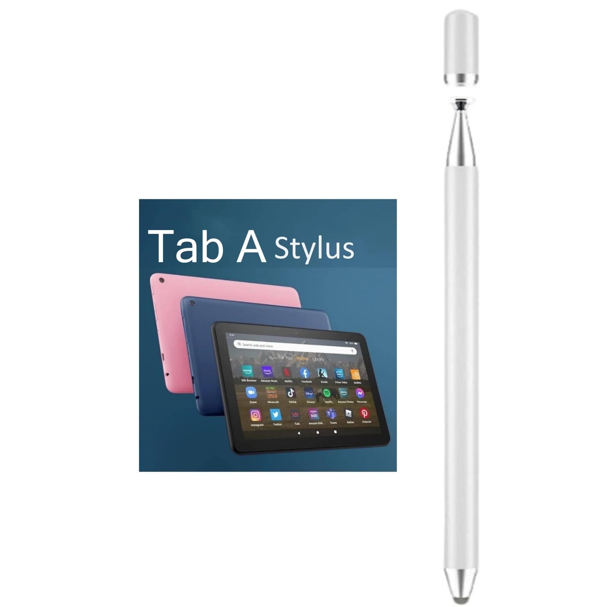 fllynewrite 3-in-1 Stylus Pen for Samsung Galaxy Tab A9+/A9/A8/A7/A7 Lite, iPad Pro/iPhone/Fire/Surface | Universal Touchscreen Input Pen (Black) — White