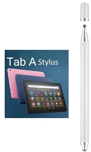 fllynewrite 2-in-1 Stylus Pen for Samsung Tab A Series/iPad Pro/iPhone/Surface (White) | Disc Tip & Rubber Tip thumbnail 1