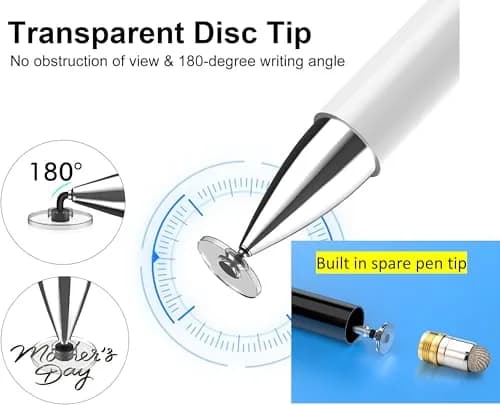 fllynewrite 2-in-1 Stylus Pen for Samsung Galaxy Tab A Series & iPad Pro/iPhone/Fire HD/Surface (Black) | Universal Touch Screen Compatibility thumbnail 5