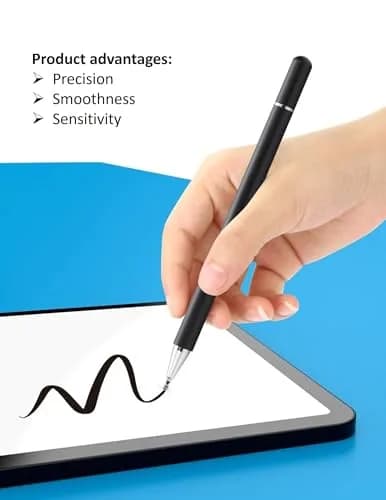 fllynewrite 2-in-1 Stylus Pen for Samsung Galaxy Tab A Series & iPad Pro/iPhone/Fire HD/Surface (Black) | Universal Touch Screen Compatibility thumbnail 2