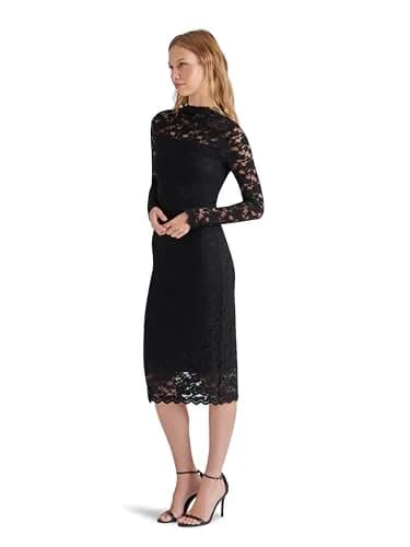 Steve Madden Vivienne Dress, Black, Small | Psychedelic Dreams Mesh Midi thumbnail 2
