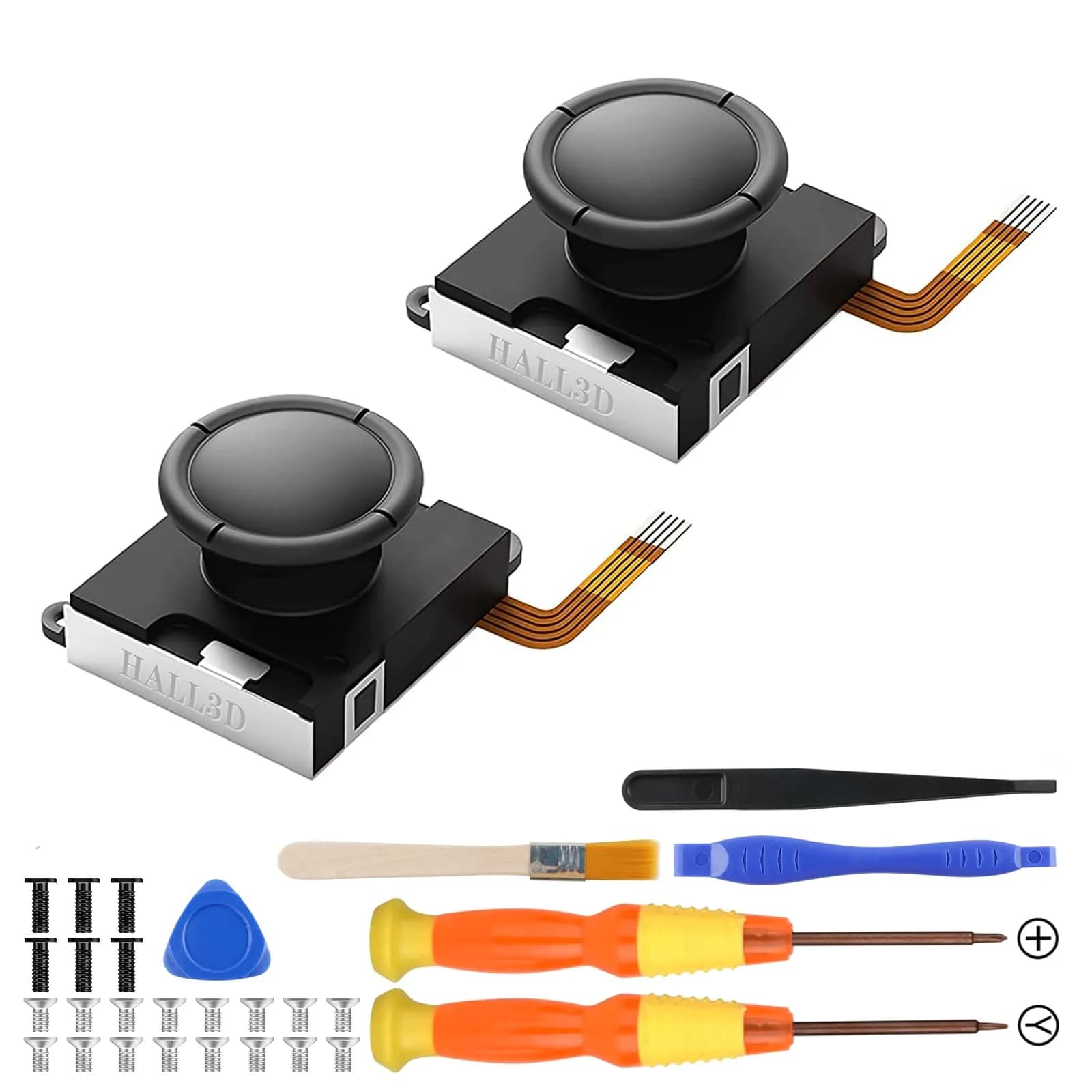 BRONAL TMR Hall Effect Joystick Replacement for Switch JoyCon [2 Pack] | Precision Anti-Drift for Switch/OLED/Lite — Black 1 pair