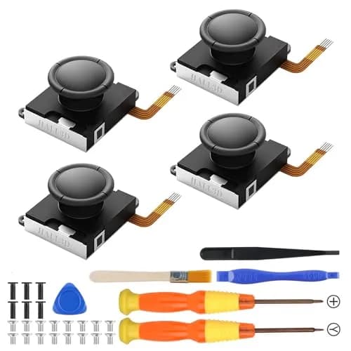 BRONAL TMR Hall Effect Joystick Replacement for Switch JoyCon (4-Pack, Black 2 pairs) | Precision Anti-Drift Repair Kit thumbnail 1