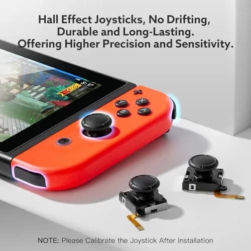 BRONAL TMR Hall Effect Joystick Replacement for Switch JoyCon (4-Pack, Black 2 pairs) | Precision Anti-Drift Repair Kit thumbnail 2