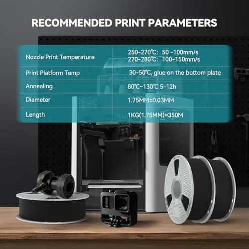 SUNLU Easy PA Natural 1kg (1000g) Nylon 3D Printer Filament | High Strength, Warp-Free, Heat Resistant thumbnail 7