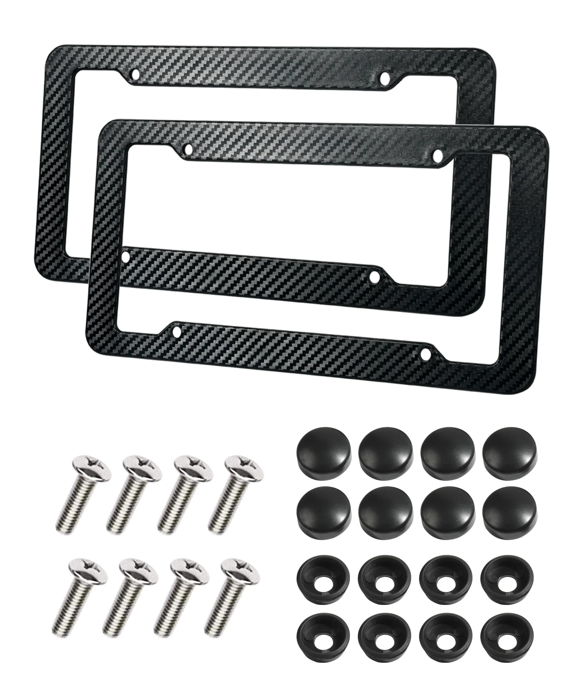 SCUARI Carbon Fiber License Plate Frames (2-Pack, 12.2" x 6.3" / 31cm x 16cm) | Universal Fit for US & Canadian Plates - main product image
