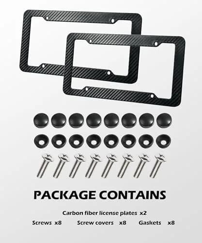 SCUARI Carbon Fiber License Plate Frames (2-Pack, 12.2" x 6.3" / 31cm x 16cm) | Universal Fit for US & Canadian Plates thumbnail 2