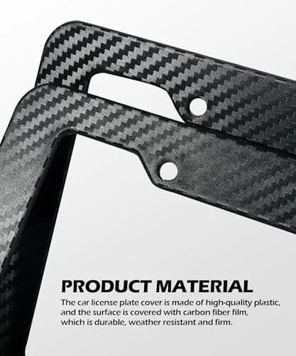 SCUARI Carbon Fiber License Plate Frames (2-Pack, 12.2" x 6.3" / 31cm x 16cm) | Universal Fit for US & Canadian Plates thumbnail 3