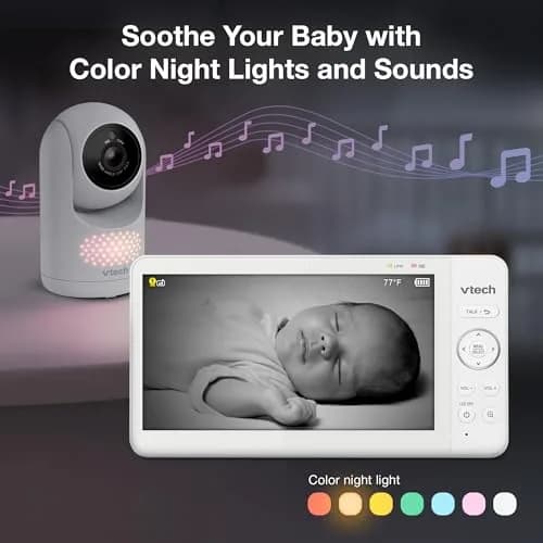 VTech Advanced HQ Max Twin Baby Monitor with 2 Cameras, 7" IPS Split Screen, 5000mAh Battery, 360° PTZ, 4X Zoom, Night Vision | No WiFi Needed thumbnail 7
