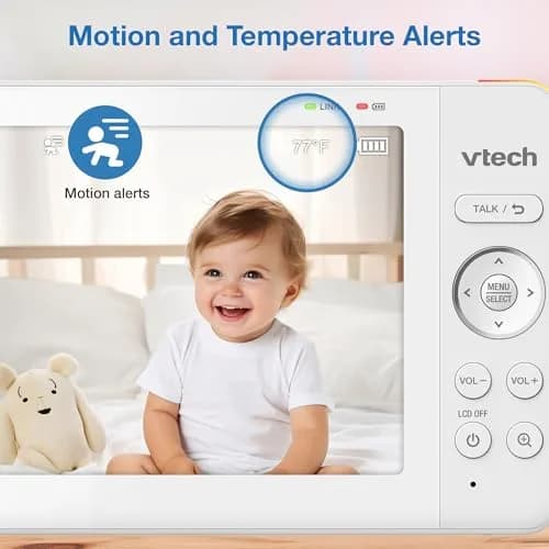 VTech Advanced HQ Max Twin Baby Monitor with 2 Cameras, 7" IPS Split Screen, 5000mAh Battery, 360° PTZ, 4X Zoom, Night Vision | No WiFi Needed thumbnail 8