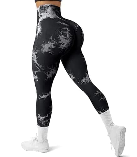 JGS1996 Tie Dye Scrunch Butt Leggings for Women High Waist Tummy Control | Booty Sculpting Workout Tight thumbnail 1