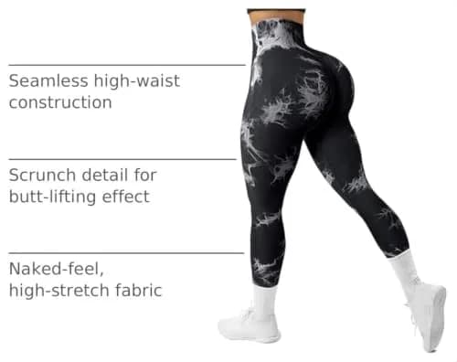 JGS1996 Tie Dye Scrunch Butt Leggings for Women High Waist Tummy Control | Booty Sculpting Workout Tight thumbnail 4