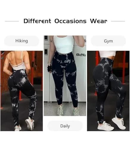 JGS1996 Tie Dye Scrunch Butt Leggings for Women High Waist Tummy Control | Booty Sculpting Workout Tight thumbnail 6