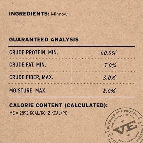 Vital Essentials Freeze Dried Minnows Cat Treats 1 oz (3 oz Total) | Single Ingredient Protein Boost thumbnail 3