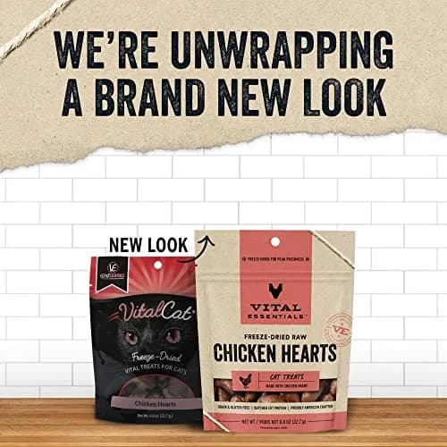 Vital Essentials Freeze-Dried Raw Chicken Hearts Cat Treats 2.4 oz (70g) | Single Ingredient Protein Boost thumbnail 3