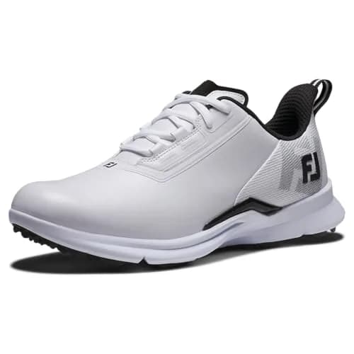 FootJoy FJ Fuel Golf Shoe White/White/Black 9.5 | Waterproof, Lightweight & Stable thumbnail 1
