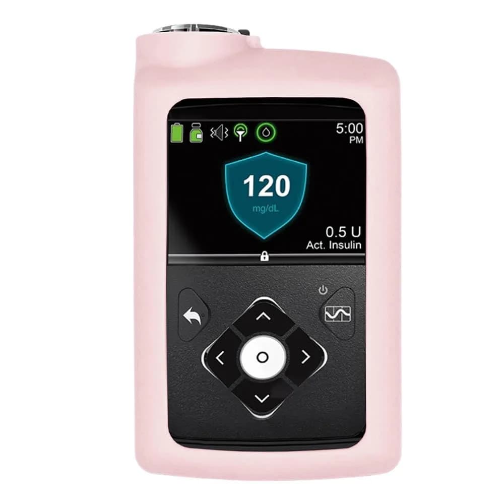 Sugar Medical Silicone Protective Insulin Pump Cover for Medtronic MiniMed 630G/640G/670G/770G, Pink/Purple/Blue (1-Pack) — Light Pink