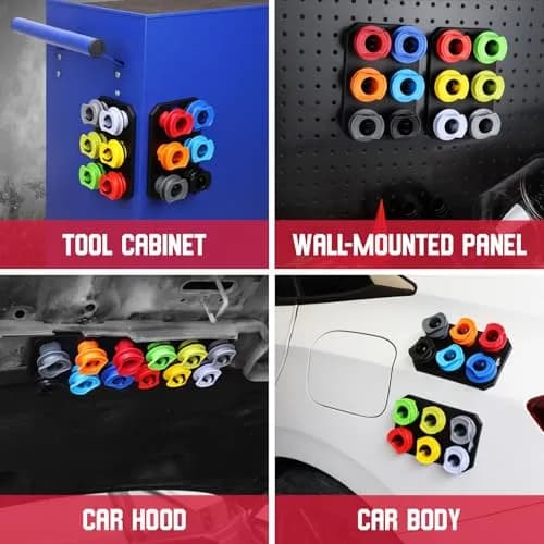 SEDY 18-Piece Engine Oil Funnel Kit 1.59QT (1.5L) | Automotive Oil Funnel Set with 12 Adapters & Magnetic Tray thumbnail 8