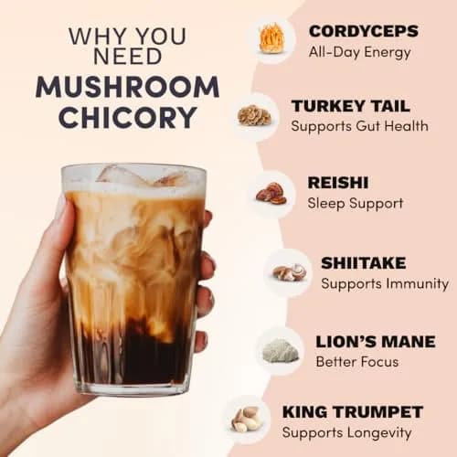 RYZE Organic Mushroom Chicory Decaf Coffee Alternative 6.3 Oz | Caffeine-Free Adaptogenic Superfood thumbnail 3