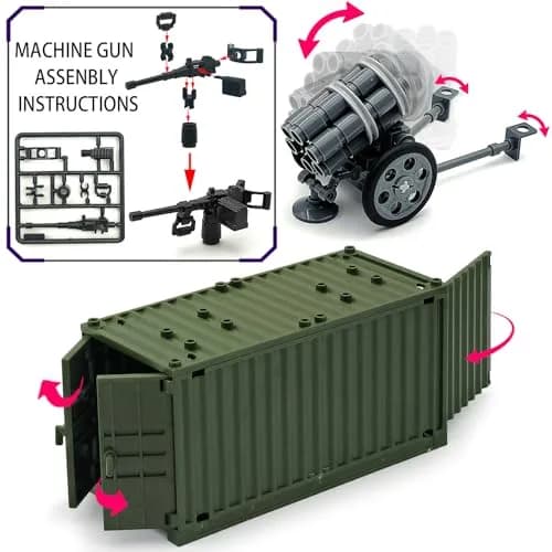 ALEYOOTECHE Modern Military Weapon Pack 220PCS | Army Swat Team Building Bricks for Kids 9+ | Green Plastic thumbnail 5