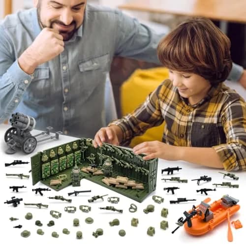ALEYOOTECHE Modern Military Weapon Pack 220PCS | Army Swat Team Building Bricks for Kids 9+ | Green Plastic thumbnail 4